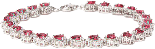 bracciale tennis zirconi cuore rosso argento collezione greta gioielli aria preziosa