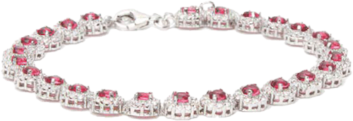 bracciale tennis rosso collezione greta gioielli argento aria preziosa