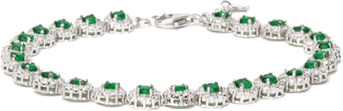 bracciale tennis verde collezione greta gioielli argento aria preziosa